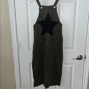 Olive Overalls with Black Star